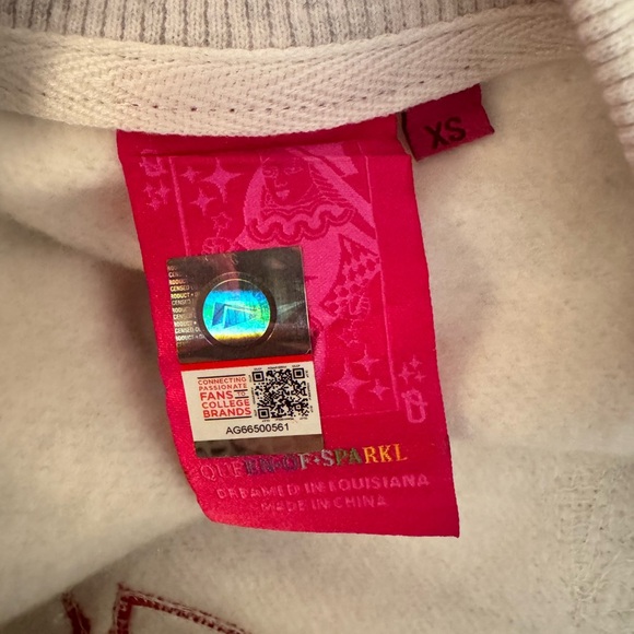 New!QUEEN OF SPARKLES Licensed Alabama Sequin Flower Mascot Oversized Sweatshirt - Picture 11 of 12